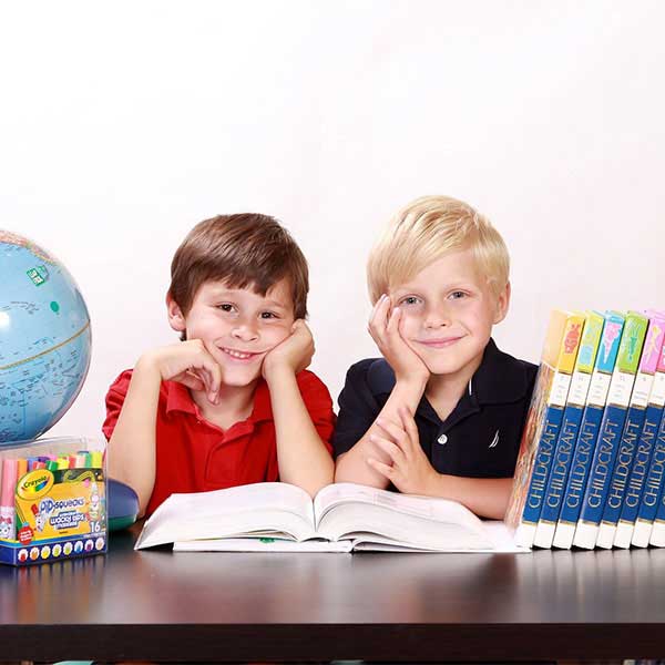 Children learning and playing